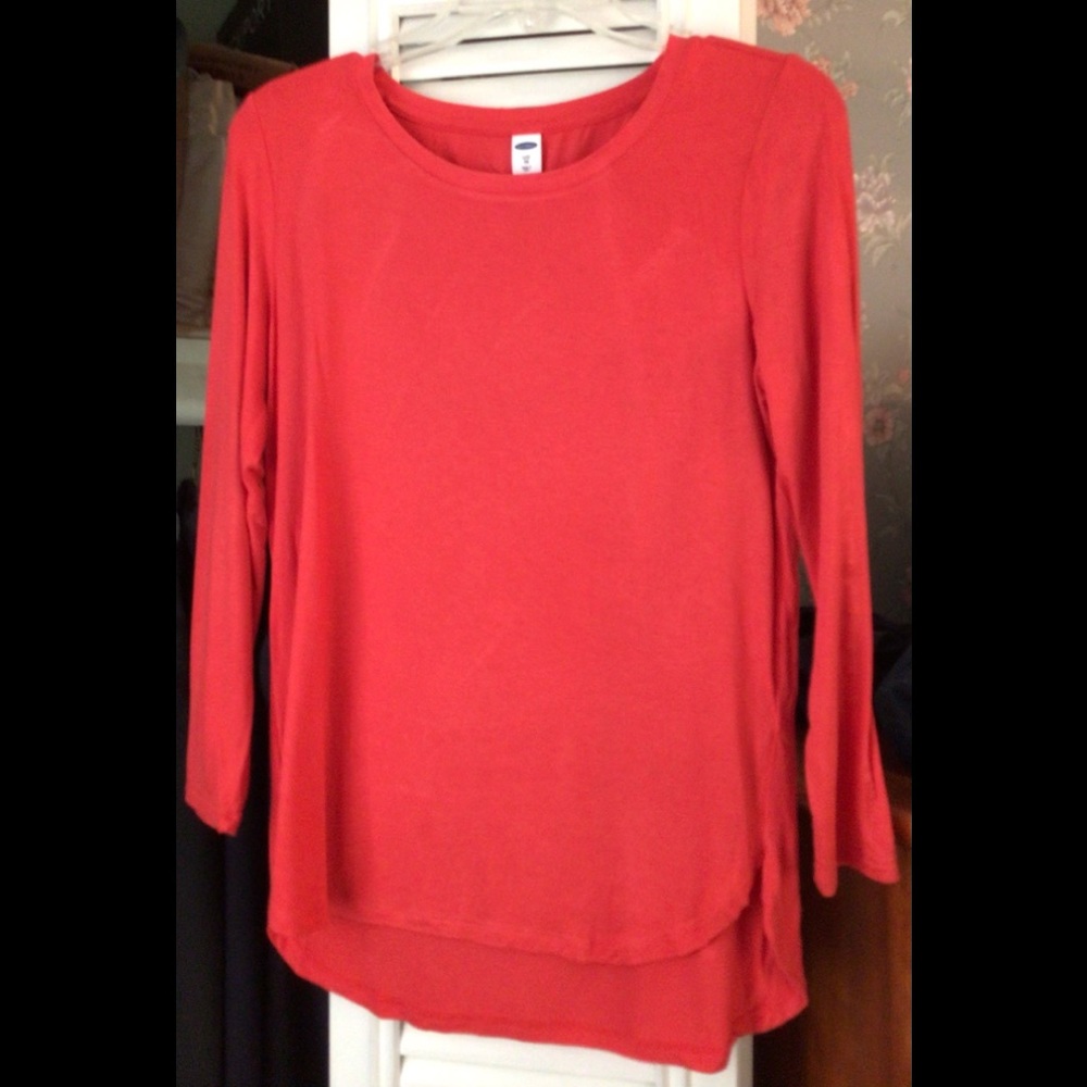 Old Navy Coral 3/4 Sleeve Basic Tunic